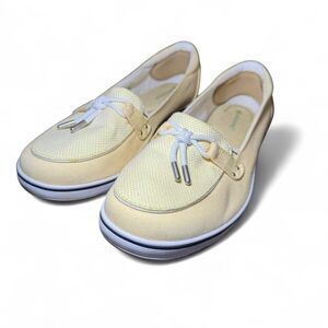 Grasshoppers Highview Seasonal Womens Yellow Canvas Loafer Flats Boat Shoes Sz 8